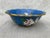 Pretty vintage Chinese blue floral and bird cloisonne bowl with a softly scalloped edge. Flowers and bird around the...