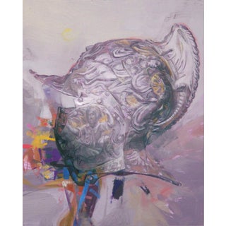 Kaleidoscope by Elena Burykina | Oil on panel Abstract helmet with intricate designs and colors. For Sale