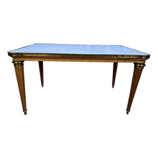 Louis Xvi Style Coffee Table in Carrara Marble with Toupie Legs For Sale