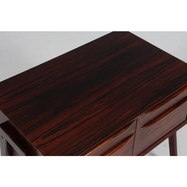 Wood Rosewood Sewing Nest attributed to Erling Torvits, 1960s For Sale - Image 7 of 11