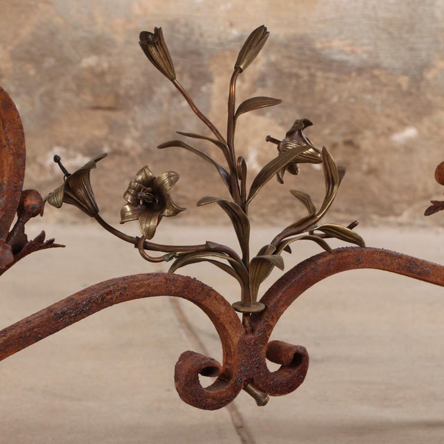 Handsome late nineteenth century Spanish wrought iron and tile-top table, showcasing exceptional craftsmanship and rich...