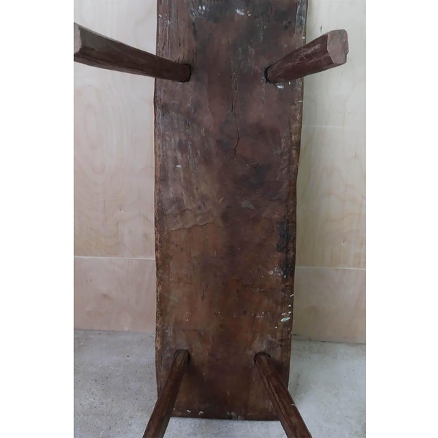 Antique English Rustic Side Table in Hardwood, 1800 For Sale - Image 6 of 7