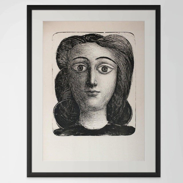 Set of 16 – "Picasso's Female Heads" | Framed Black & White Gallery Wall Collection After Pablo Picasso For Sale - Image 4 of 14