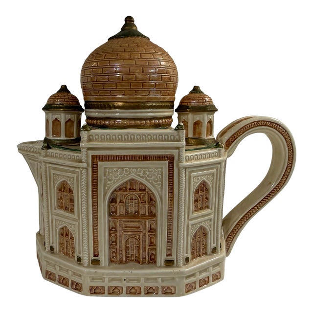 1990s Fitz & Floyd- The Taj Mahal Teapot, Part of the Famous Landmarks Around the World / Special Teas Collection For Sale