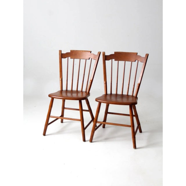 Vintage Dining Side Chairs Pair For Sale - Image 6 of 12