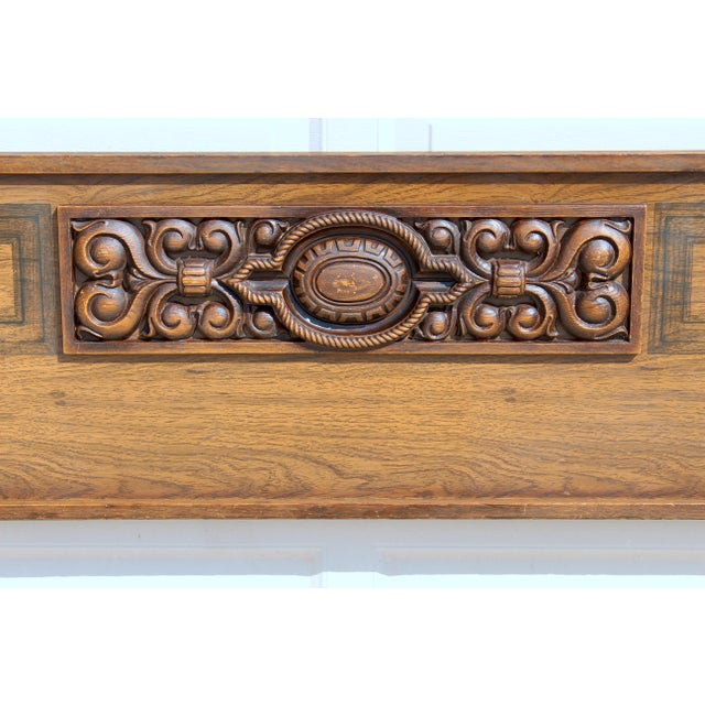 1960s Victorian-Style Carved Wood Twin Headboard For Sale - Image 5 of 12