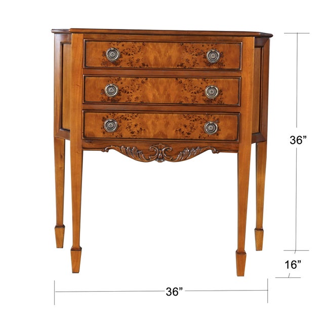 A Small Burled Sideboard from Niagara Furniture. This perfect size Hepplewhite inspired sideboard is great for those hard...