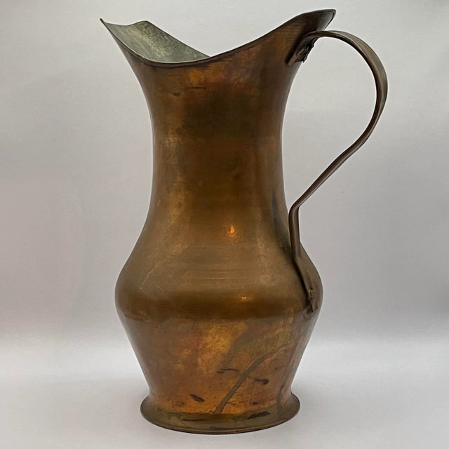 American Antique Hand Hammered Copper Ewer Wine Water Can Pitcher Jug For Sale - Image 3 of 12