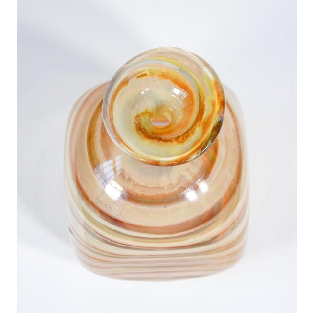 Scandinavian Polychrome Blown Glass Vase For Sale - Image 11 of 14