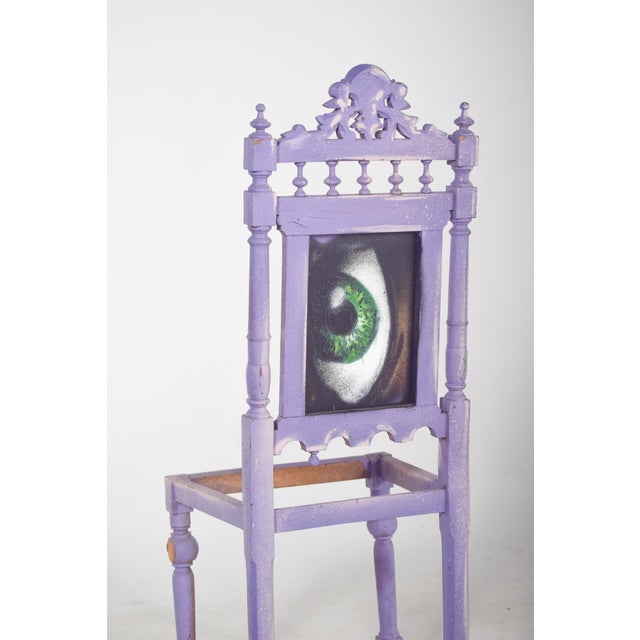 Wood Portuguese Painted Pirate Chair by Francisco Camilo For Sale - Image 7 of 8