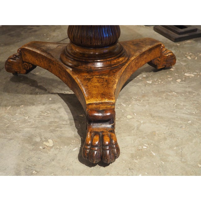 Charles X French Burl Maple Center Table With Paw Feet, Circa 1830 For Sale In Dallas - Image 6 of 18