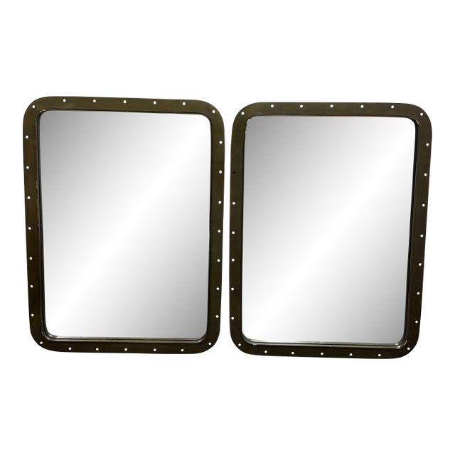 Restoration Hardware Teen Pierced Metal Wall Mirrors, Pair For Sale