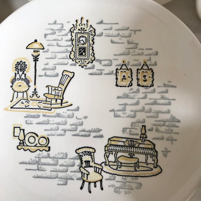Mid-Century Modern 1950s Marcrest Stetson 'Gay Nineties' Dinnerware - Set of 17 For Sale - Image 3 of 8