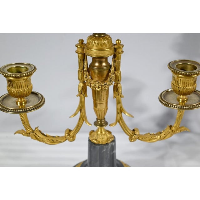 Mid 19th Century Bronze and Marble Candleholders, Set of 2 For Sale - Image 11 of 18