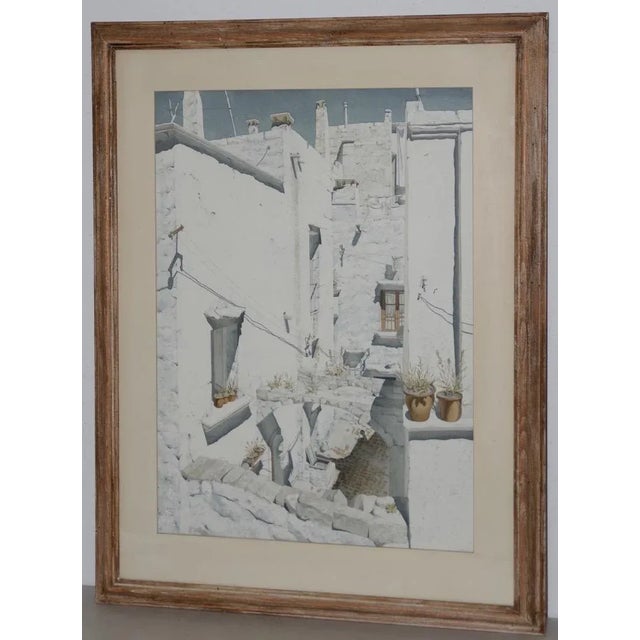 Original Watercolor Mediterranean Courtyard by Robert Banks C.1964 For Sale - Image 11 of 11