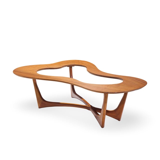 Erno Fabry Mid Century Walnut and Glass Biomorphic Coffee Table For Sale In Chicago - Image 6 of 8