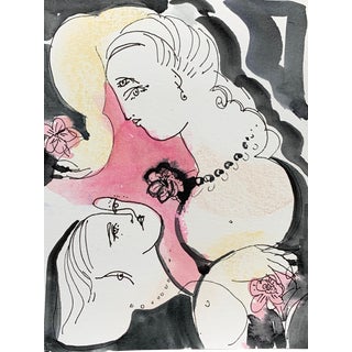 'In Conversation' Contemporary Drawing on Paper For Sale