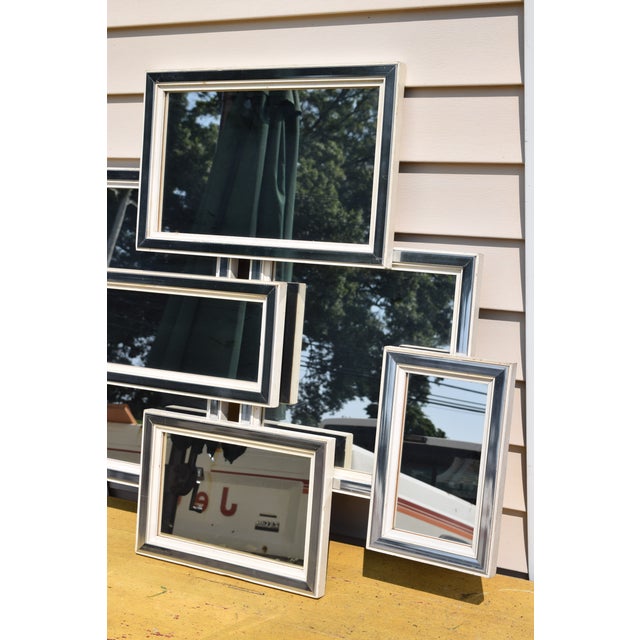 Fine Arts Furniture Co. Mid-Century Modern Abstract Geometric Grouped Wall Art Mirror Fine Art Guild For Sale - Image 4 of 7