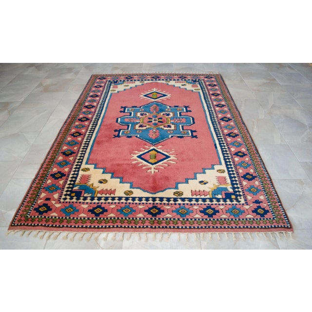 Vintage Turkish Rug Hand Knotted Wool Area Rug - 5'3" X 7'9" For Sale - Image 14 of 17