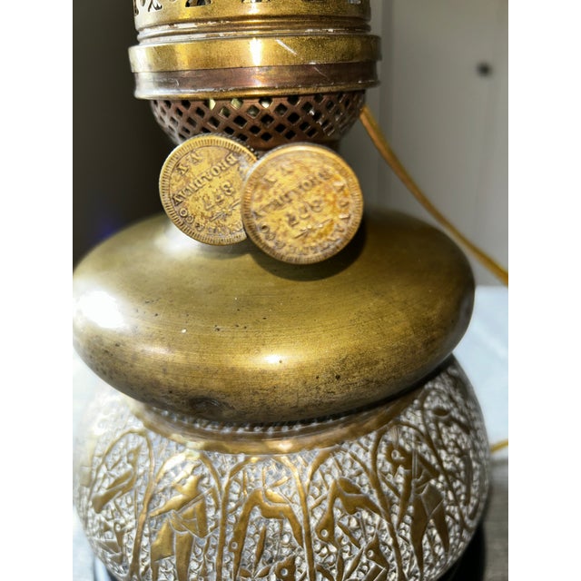 19th Century Oriental Brass Lamp For Sale - Image 4 of 5