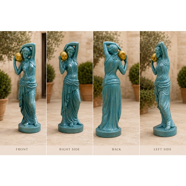 Modern 32-Inch Greco-Roman Style Garden Maiden Sculpture For Sale - Image 3 of 6