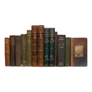 Antique Botany Mixed Media Book Set- 13 Pieces For Sale