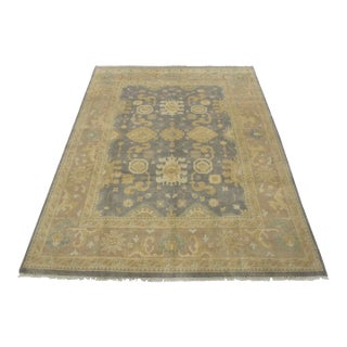 Oushak Rug 8’3” X 9’10” Gray Wool Traditional Hand-Knotted Oriental Carpet For Sale