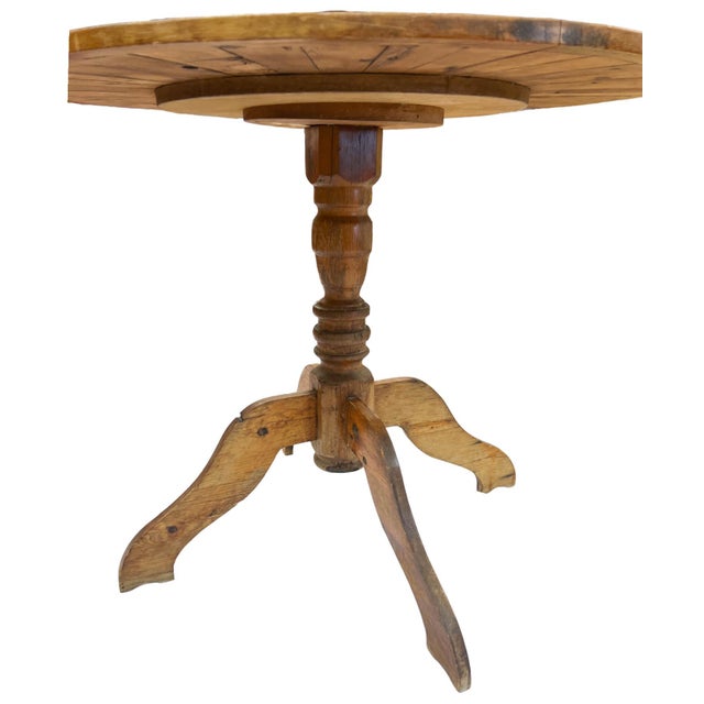 Vintage Rustic Pine Pedestal Table Chairish