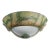20th Century Murano Uplight Sconce With Green Metal Leaf For Sale