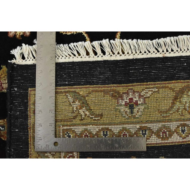 Agra Rug 10'2'' X 14'2'' Black Wool/Silk Traditional Hand-Knotted Carpet For Sale - Image 15 of 15