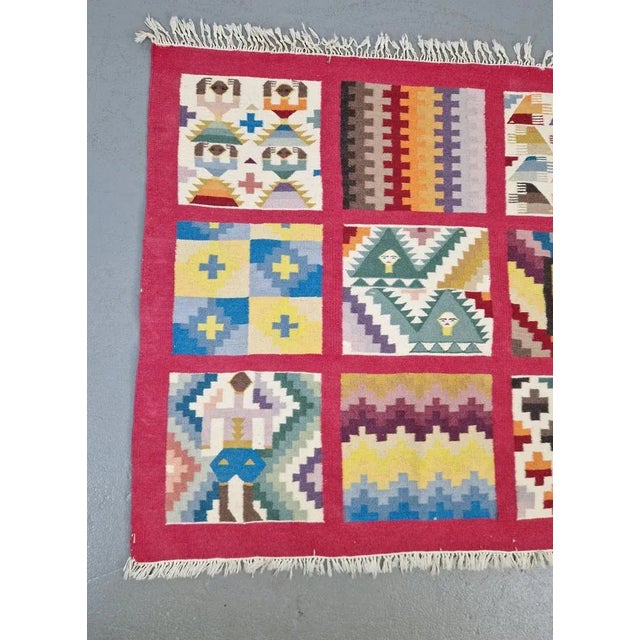 Vintage Abstract Kilim Wall Hanging Rug, 1960s For Sale - Image 3 of 5