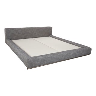 Ipanema Fabric Bed in Grey by Poliform For Sale
