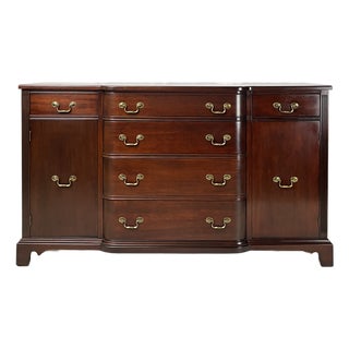 Vintage Georgetown Galleries Attributed Mahogany Bowfront Buffet For Sale
