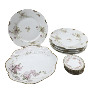Antique Haviland & Elite Works Limoges Mixed Floral Collection - 12-Piece