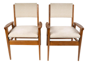 Convertible Oak Armchairs, 1950s, Set of 2