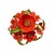 French Vintage Italian Tole Red Poppy Flowers / Floral Poppies Arrangement Sculpture in Pot, Made in Italy For Sale - Image 3 of 8
