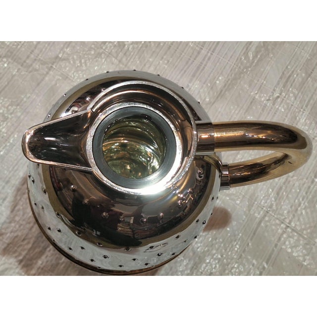 Vintage Chrome Hammered Insulated Coffee & Tea Server, Made in Taiwan, C. 1980s For Sale - Image 9 of 11