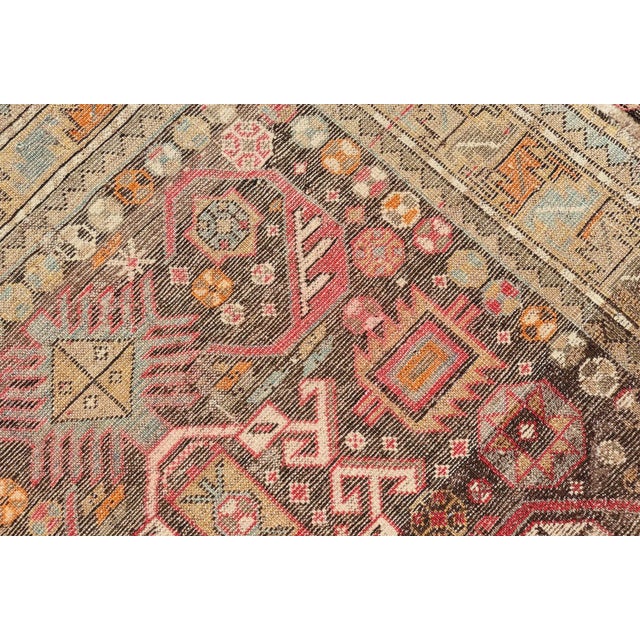 Early 20th Century Antique Caucasian Shirvan Rug With All-Over Floral Motifs on a Brown Field For Sale - Image 11 of 11