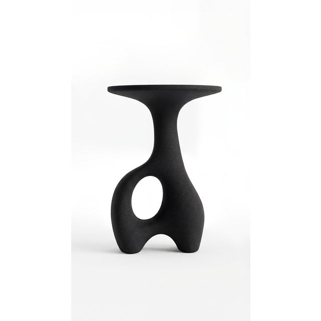 Black 3D Printed Black Sand Side Table by Bryant Creative Industries S.L. For Sale - Image 8 of 8