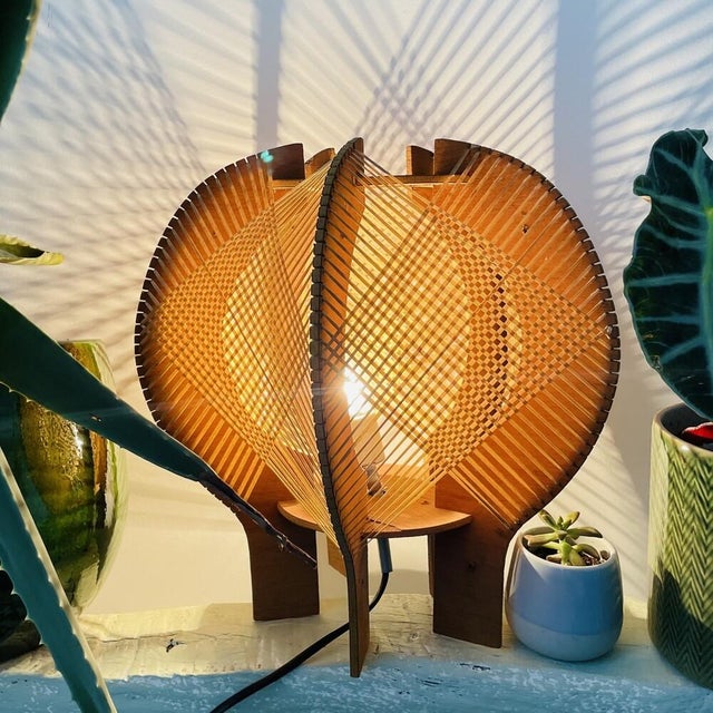 Mid-Century Modern Mid-Century Portuguese Sculptural Wooden Table Lamp, 1960s For Sale - Image 3 of 11