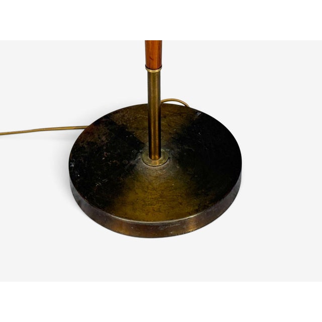 1960s Armaturhantverk Tibro, Floor Lamp, Teak, Brass, Silk For Sale - Image 13 of 14