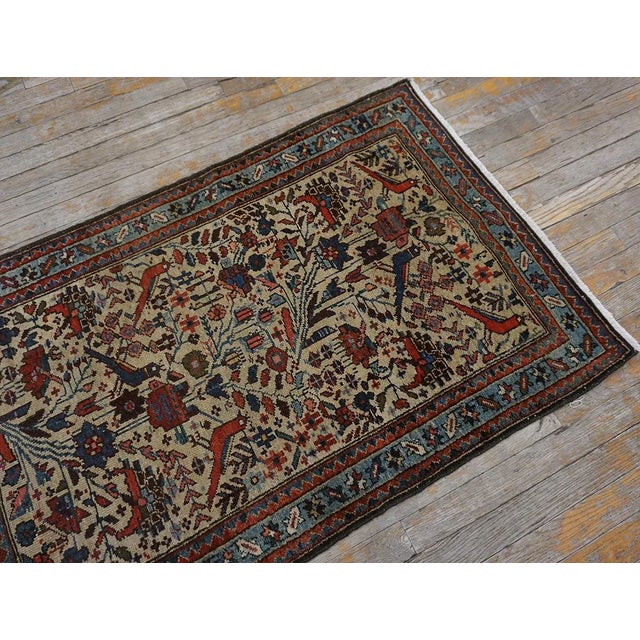 Tribal Impressive Beige Background Geometric Floral Pattern Malayer Design Persian Rug For Sale - Image 3 of 12