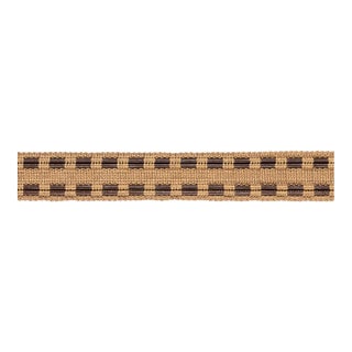 Schumacher Leather Cord Tape Trim in Natural For Sale