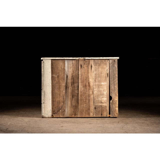 Early 20th Century Antique Primitive Chippy Paint Apothecary Cabinet For Sale - Image 5 of 9