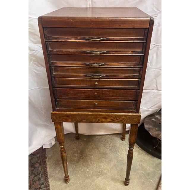 Antique 1930s German Gutermann Haberdashery Thread Cabinet on Raised Stand For Sale - Image 4 of 14