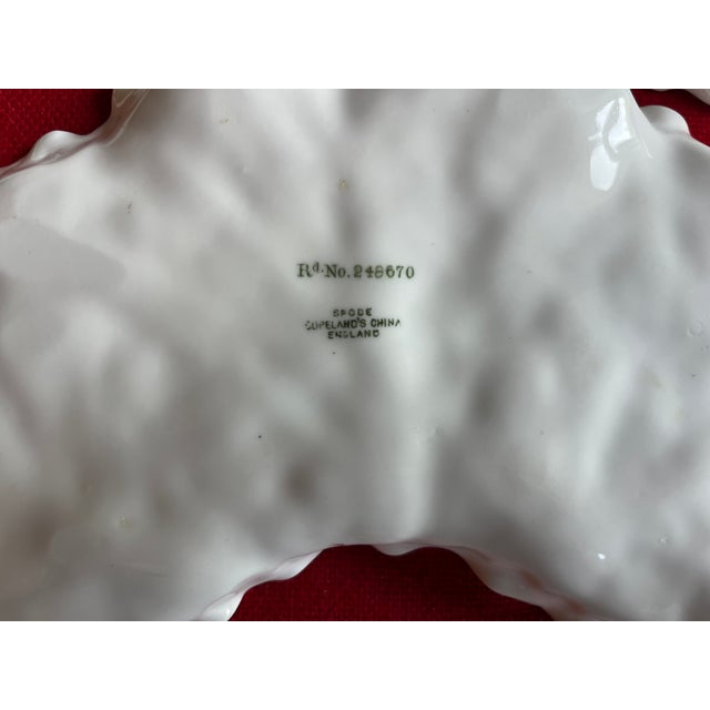 Antique 19th Century Spode Lettuceware Porcelain Crescent Shape Salad Plates of Lettuce or Cabbage Leaves - A Set of 8 For Sale - Image 11 of 12