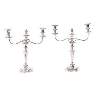 Antique Victorian Three Light Candelabra from Garrard & Co, 1880, Set of 2 For Sale