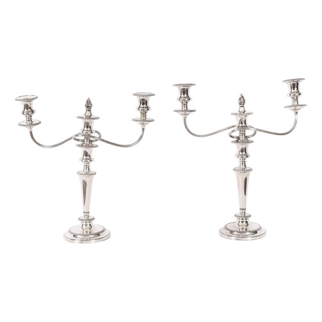 Antique Victorian Three Light Candelabra from Garrard & Co, 1880, Set of 2 For Sale