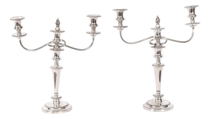 Antique Victorian Three Light Candelabra from Garrard & Co, 1880, Set of 2