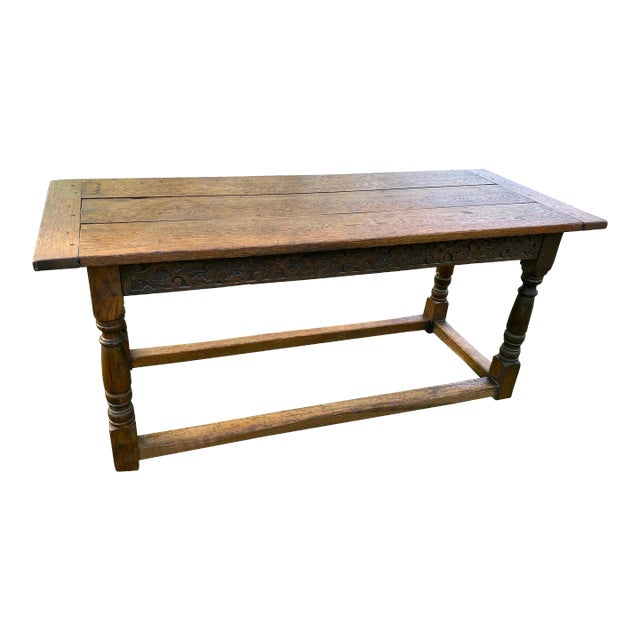 17th Century Jacobean 3 Plank Oak Refectory Table For Sale